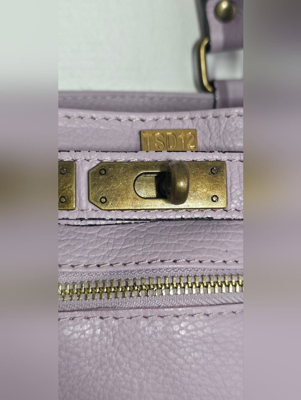 Genuine Leather Stylish Lilac Satchel Handbag - Picture 8 of 12